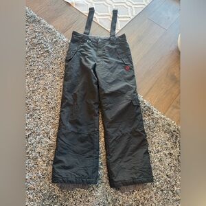 Turbine Boys Black Insulated Snow Bib Pants with Suspenders – Size L youth